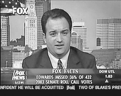 Figure 5.5 Outfoxed: Rupert Murdoch’s War on Journalism uses images from Fox News, under “fair use” doctrine, to critique that network’s news handling practices.
