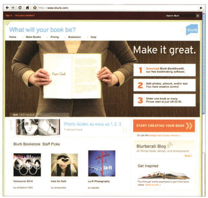 From the Blurb websrte you can browse through a list of self-published books and upload your own book with the user-friendly software BookSmart.