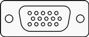 Figure 91: The older, more common VGA connector has 15 pins, arranged in a trapezoid.