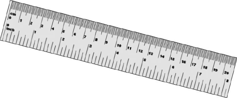A ruler used to measure the gnomon length and the gnomon’s shadow.