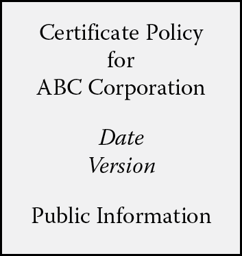 Image of Example of a certificate policy cover sheet.