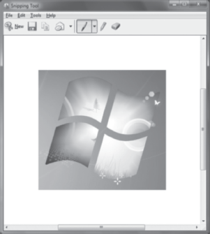 Snipping Tool Markup Window with Captured Image
