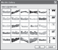 WordArt Gallery Dialog Box