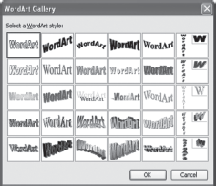 WordArt Gallery Dialog Box