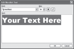 Edit WordArt Text Dialog Box