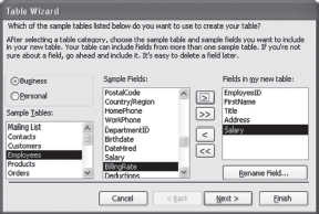 Selecting the Sample Fields