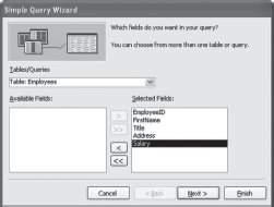 Selecting Fields for the Query