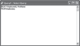 Creating the Query in Select Query Window