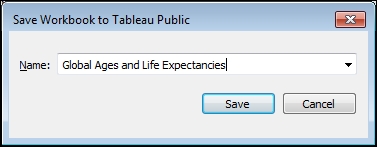 Saving your work and logging in to Tableau Public