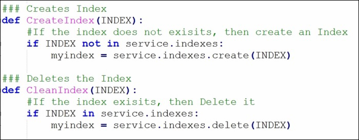 Creating and deleting an index
