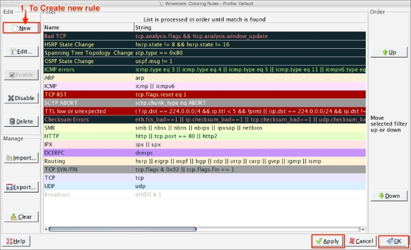 Wireshark user interface