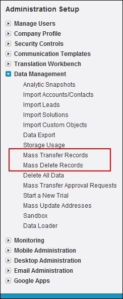 Mass delete records and delete all data