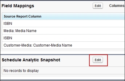 Setting up an analytical snapshot