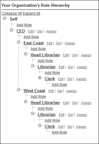Steps to set up role hierarchy