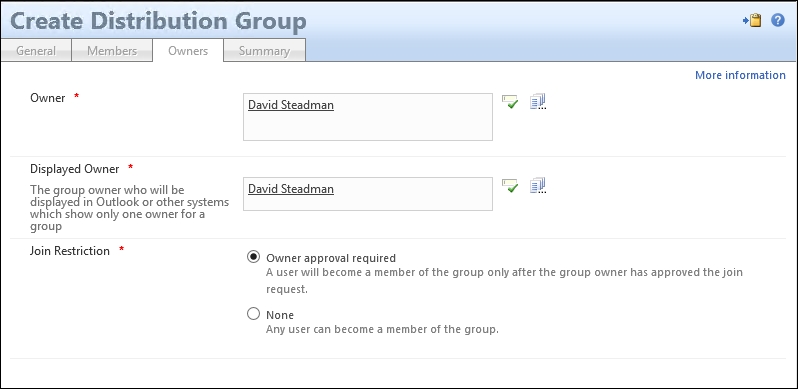 Creating and managing distribution groups