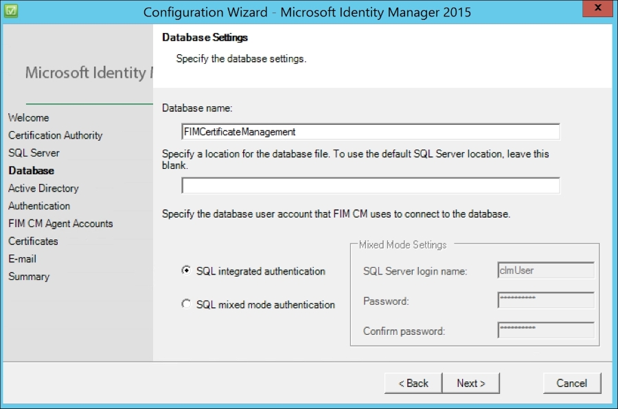Step 2 – the configuration wizard