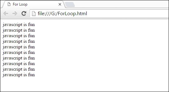 The for loop
