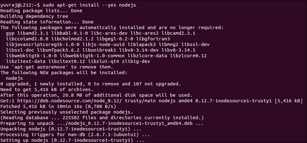 Installation of npm on Ubuntu 14.04