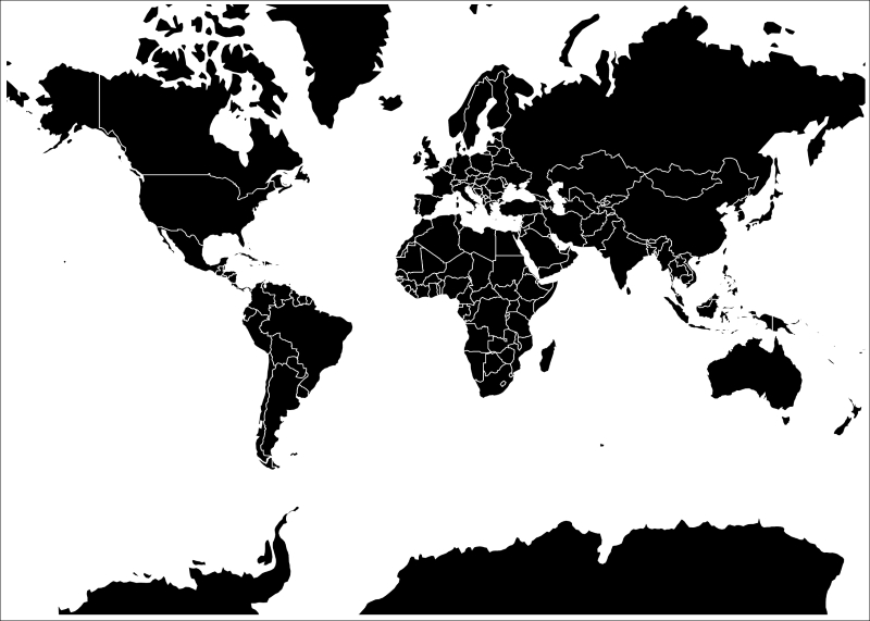 Creating a map of the world using a Mercator projection