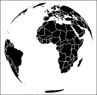 Creating spherical maps with orthographic projection