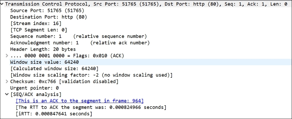 Analyzing network trace files using Wireshark