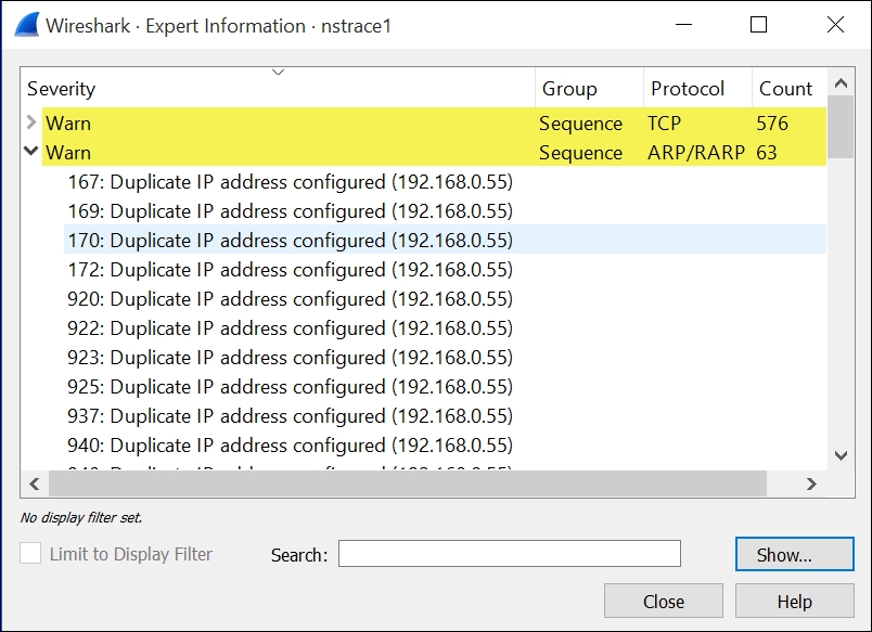 Analyzing network trace files using Wireshark