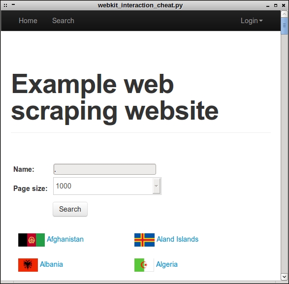 Website interaction with WebKit