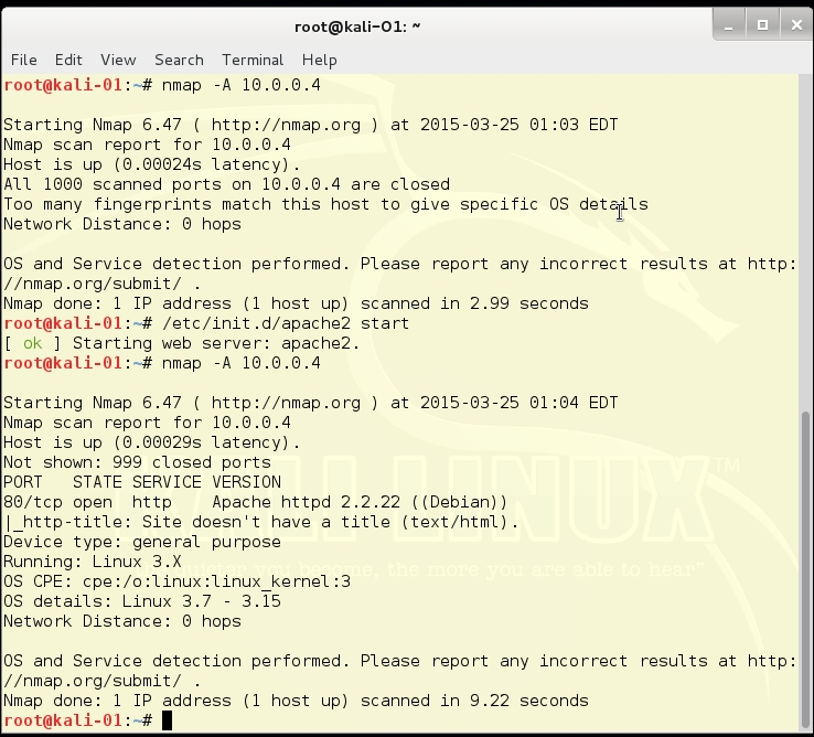 Exploring the network with Nmap