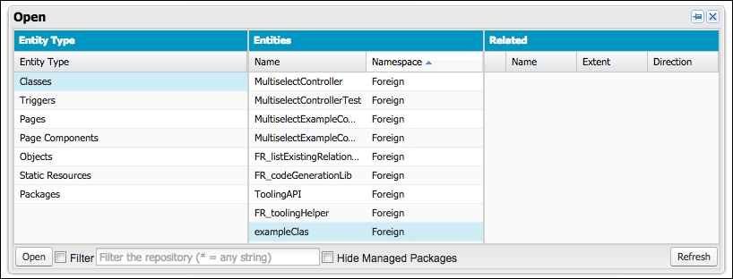 Opening and creating metadata