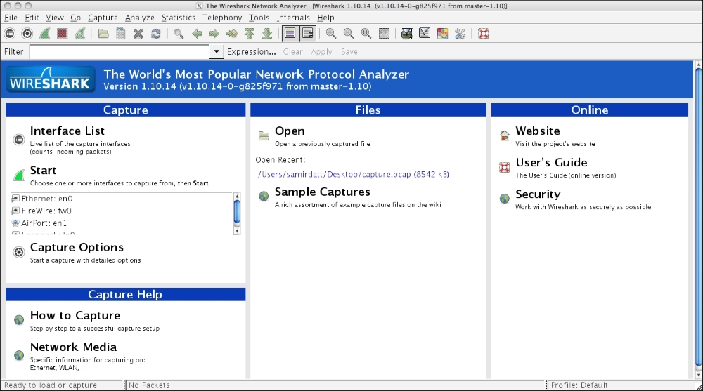 Analyzing wireless packet capture