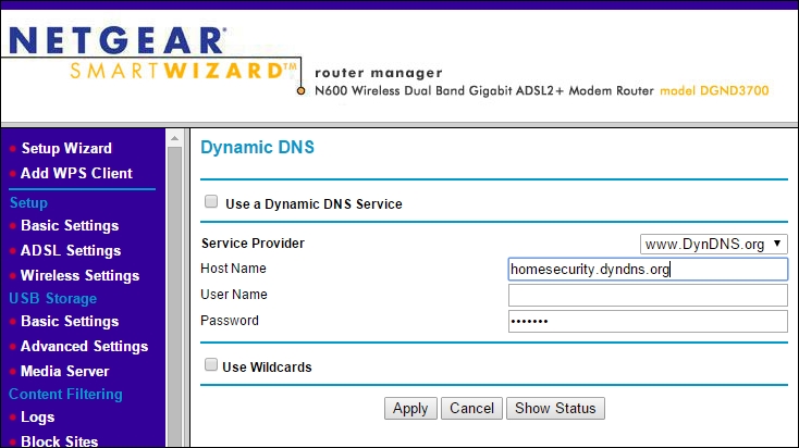 Setting up a dynamic DNS account