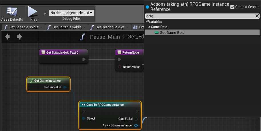 Setting and getting gold instances