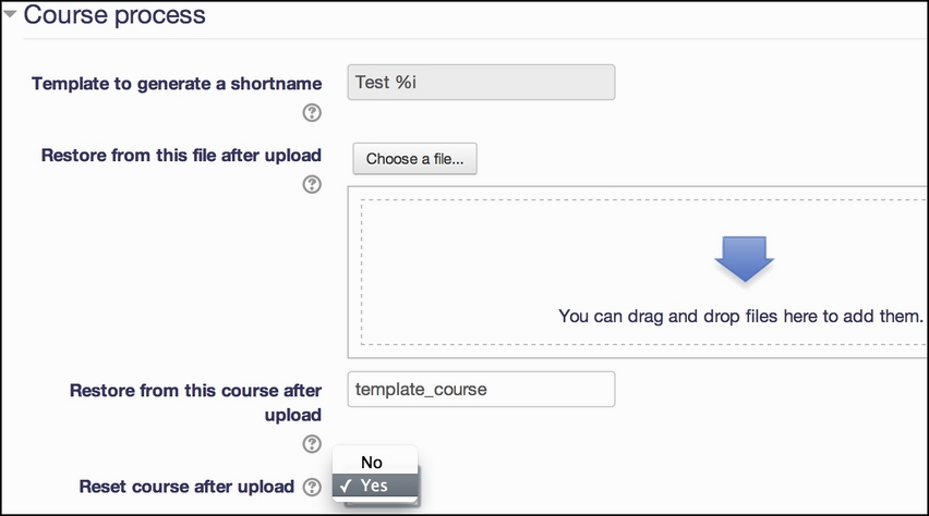 Managing courses in bulk