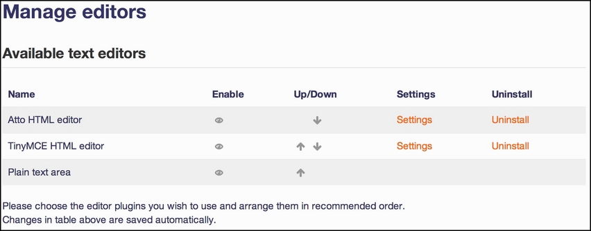 The Moodle editor