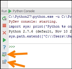 The PyCharm console
