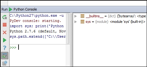 The PyCharm console