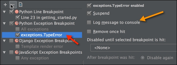 Running, debugging, and setting breakpoints