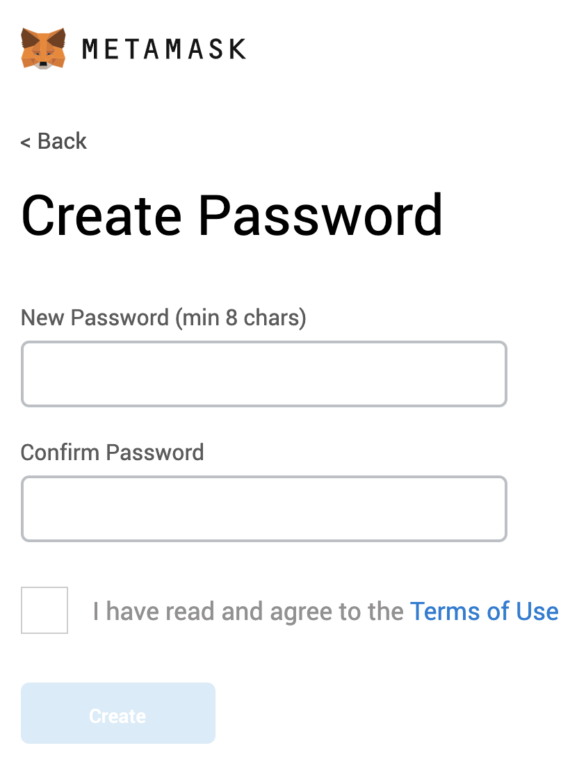Metamask Password