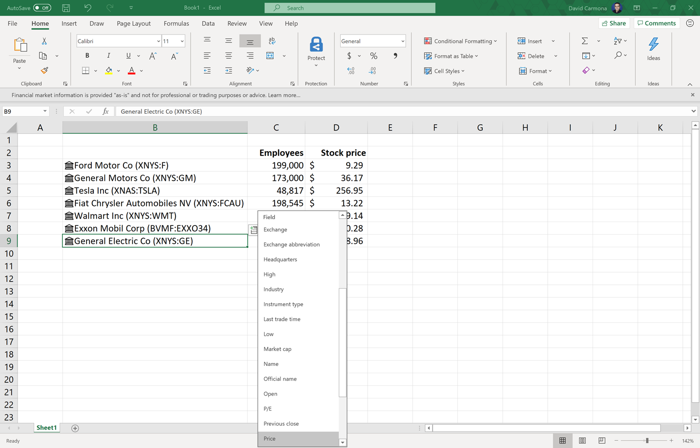 Bringing world knowledge to Excel