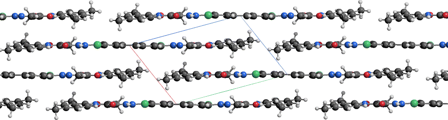 Figure depicting the crystal structure of P.Y.13; view along the layers.γ-P.Y.12, P.Y.14 and P.Y.63 are isostructural to P.Y.13.