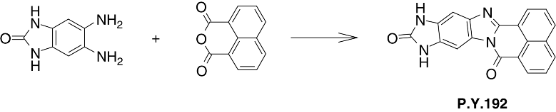 Figure depicting a chemical reaction for the formation of Pigment Yellow 192.