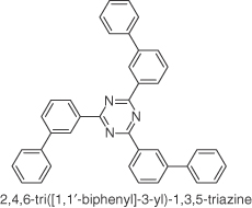 Chemical structure of 2,4,6-tri([1,1′-biphenyl]-3-yl)-1,3,5-triazine (T2T).