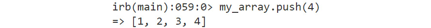 Figure 2.14: Inserting elements into an array using the push method
