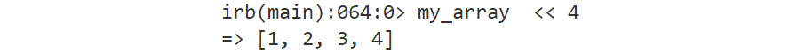 Figure 2.15: Inserting elements into an array using the << operator
