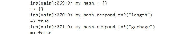 Figure 2.45: Output for respond_to? 
