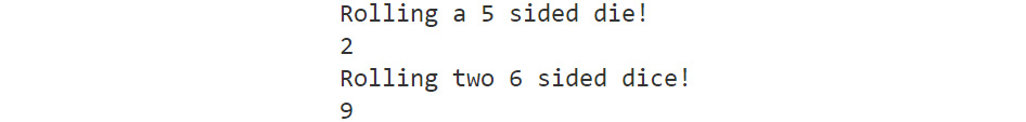 Figure 2.74: Output of dice roller