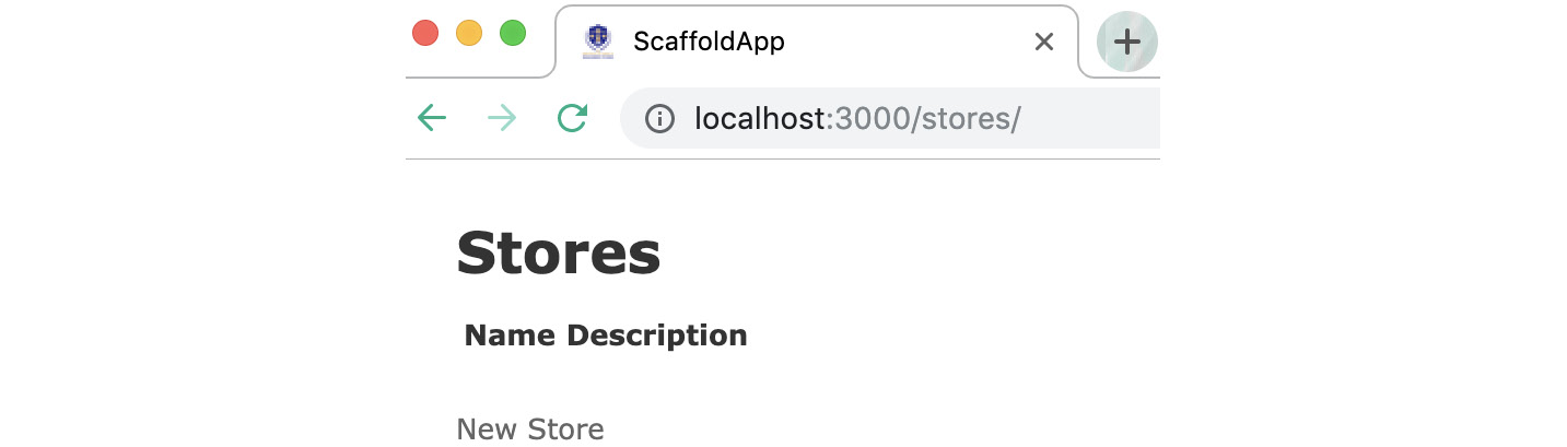 Figure 12.23: Landing page for the Stores application
