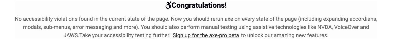 Figure 9.23: All issues fixed in Axe
