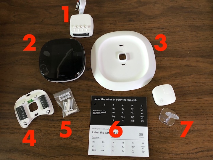Figure 55: The main parts of the ecobee thermostat.