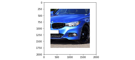 Figure 6.28: Padded image of a cropped car
